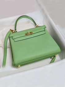 Hermes original togo leather kelly 28 bag K28-1 vert criquet