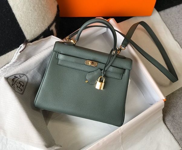 Hermes original togo leather kelly 25 bag K25 azure