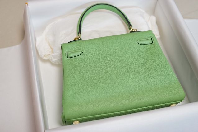 Hermes original togo leather kelly 32 bag K32 vert criquet