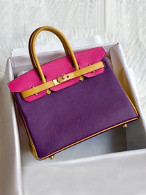 Top hermes 100% totally handmade original togo leather birkin 35 bag H350 purple&pink