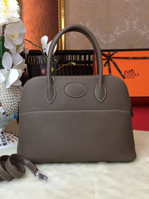 Hermes original togo leather medium bolide 31 bag B031 etoupe grey