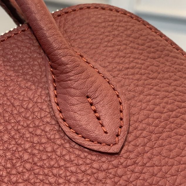Hermes original togo leather mini bolide bag H018 bordeaux