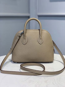 Hermes original togo leather mini bolide bag H018 light grey