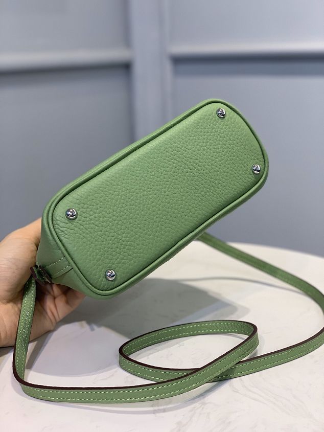 Hermes original togo leather mini bolide bag H018 vert criquet