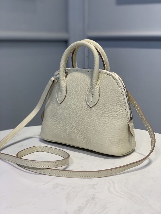 Hermes original togo leather mini bolide bag H018 white