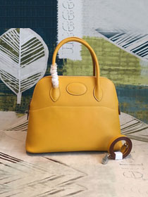 Hermes original epsom leather small bolide 27 bag B027 amber