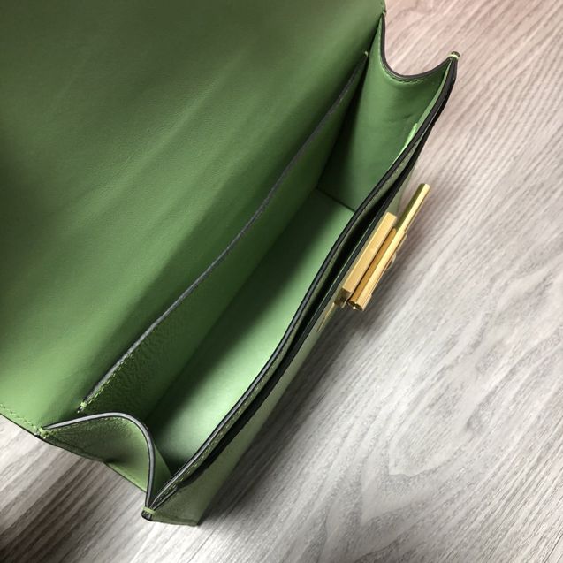 Hermes original epsom leather verrou chaine bag V23  vert criquet