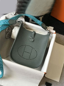 Hermes original togo leather mini evelyne tpm 17 shoulder bag E17 vert amande