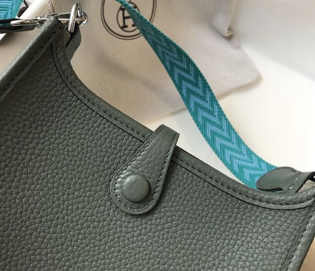 Hermes original togo leather mini evelyne tpm 17 shoulder bag E17 vert amande