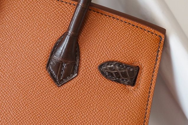 Hermes handmade original epsom leather faubourg birkin bag BK0037 orange