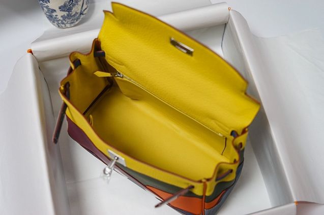 Hermes handmade original togo leather kelly bag K00036 yellow