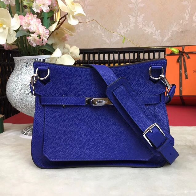 Hermes original calfskin jypsiere bag J034 electric blue