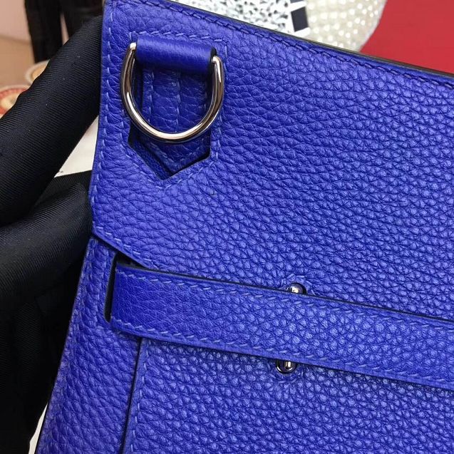 Hermes original calfskin jypsiere bag J034 electric blue