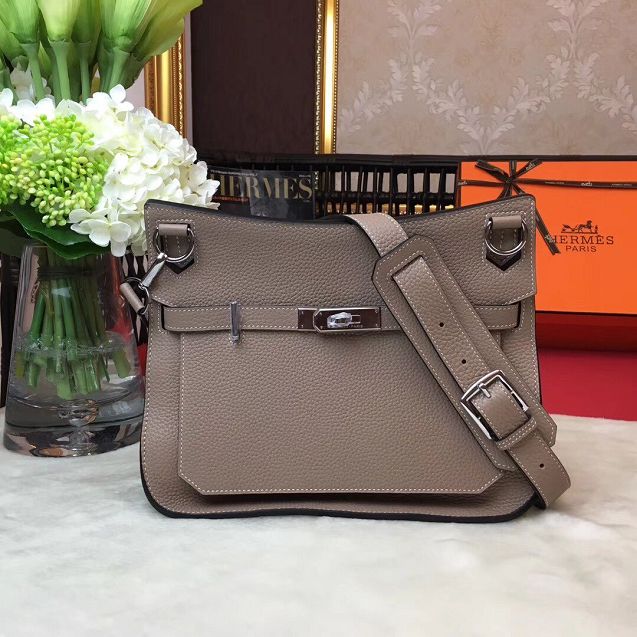 Hermes original calfskin jypsiere bag J034 etoupe grey