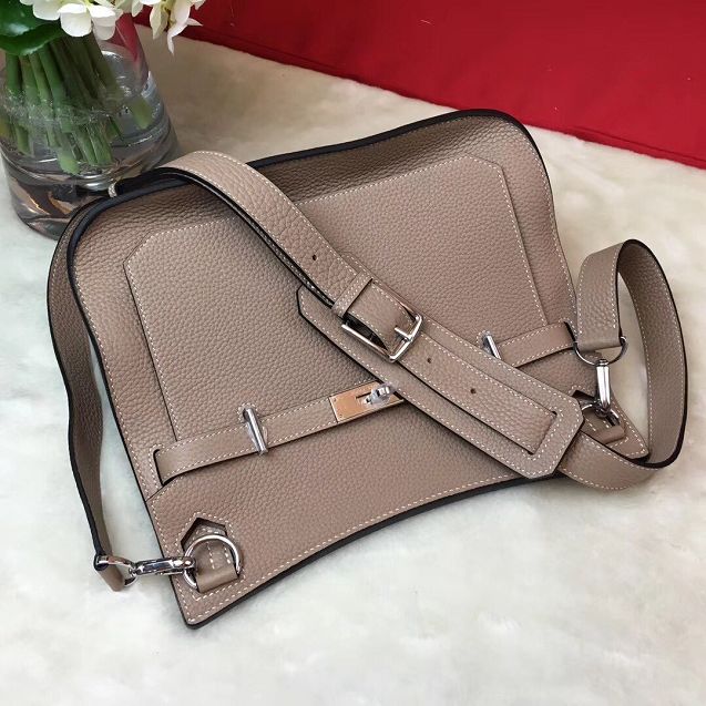 Hermes original calfskin jypsiere bag J034 etoupe grey