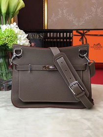 Hermes original calfskin jypsiere bag J034 grey