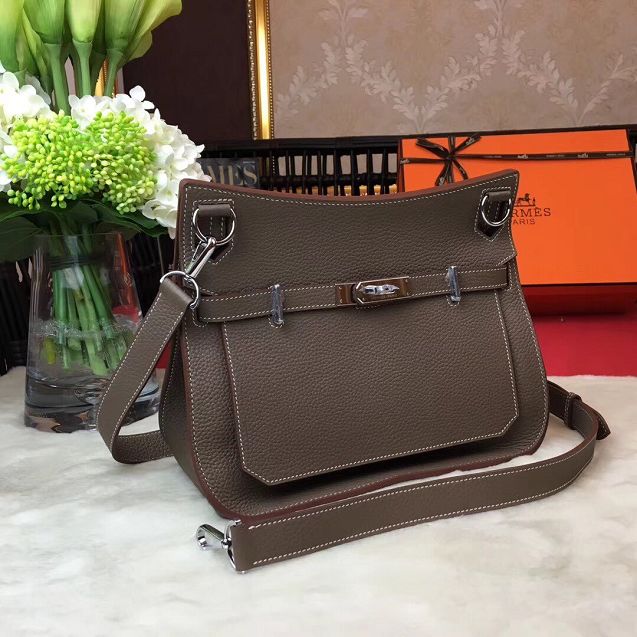 Hermes original calfskin jypsiere bag J034 grey