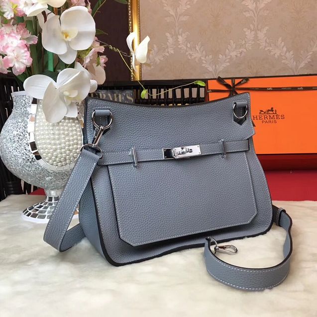 Hermes original calfskin jypsiere bag J034 light blue