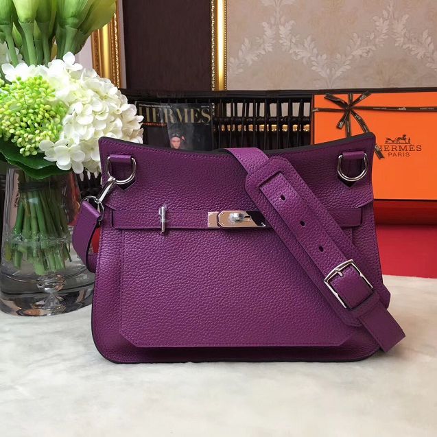 Hermes original calfskin jypsiere bag J034 purple