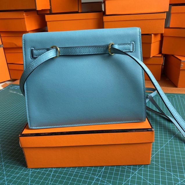 Hermes original evercolor leather kelly danse bag KD022 blue du nord 