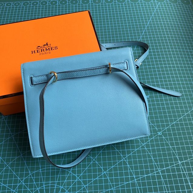Hermes original evercolor leather kelly danse bag KD022 blue du nord 