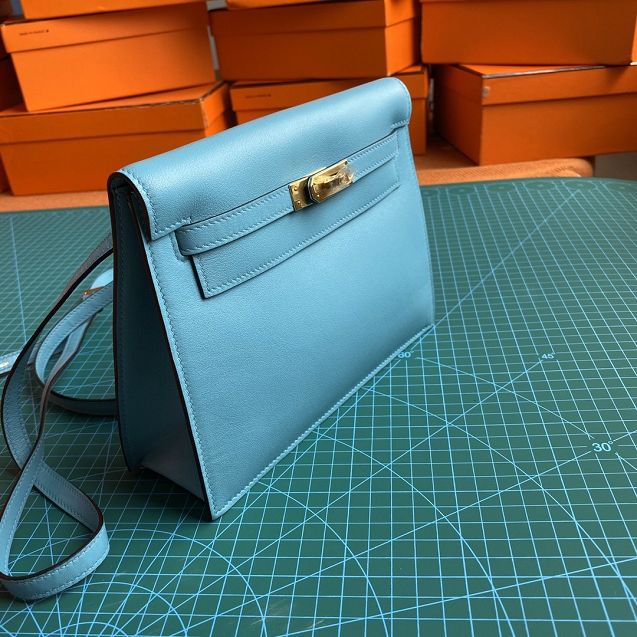Hermes original evercolor leather kelly danse bag KD022 blue du nord 