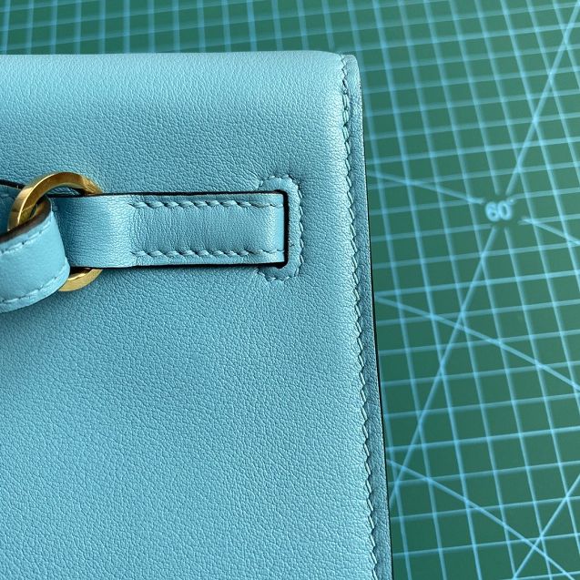 Hermes original evercolor leather kelly danse bag KD022 blue du nord 