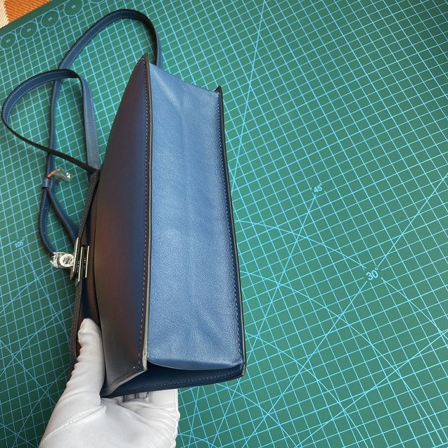 Hermes original evercolor leather kelly danse bag KD022 dark blue