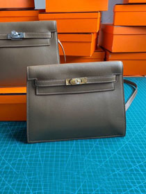 Hermes original evercolor leather kelly danse bag KD022 etoupe grey