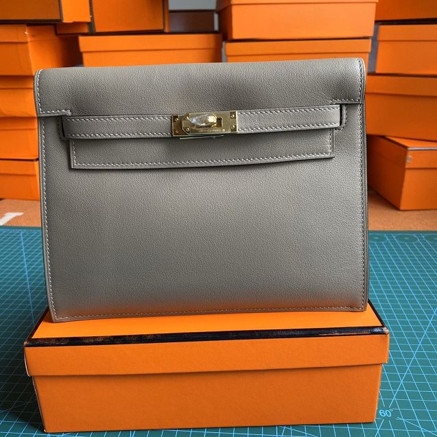 Hermes original evercolor leather kelly danse bag KD022 gris asphalte