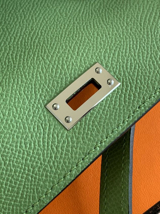 Hermes original epsom leather kelly wallet on chain KC1235