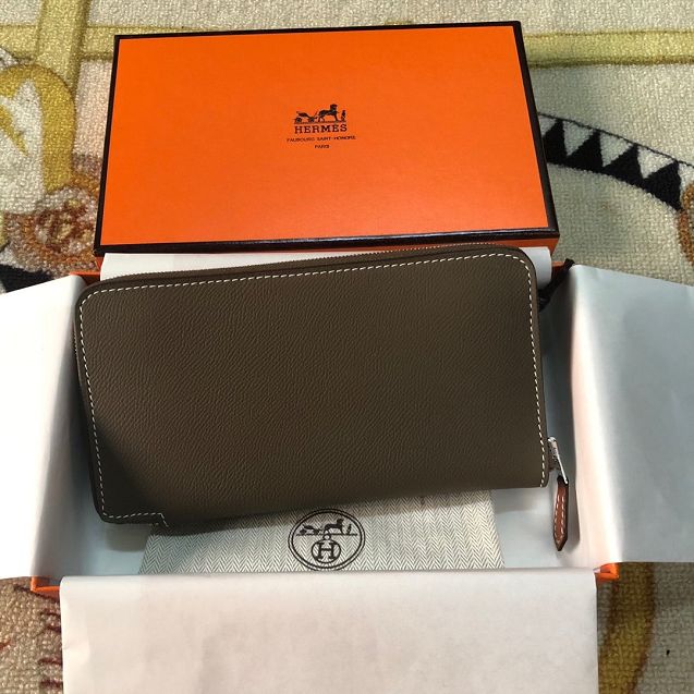 Hermes original epsom leather zipper wallet HA0158