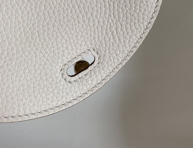 Hermes original togo leather mini lindy 19 bag H019 white