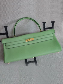 Hermes original calfskin kelly 42 shoulder bag BK0057 vert criquet