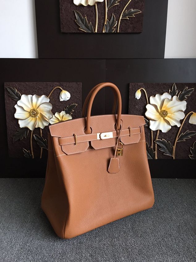 Hermes handmade original togo leather hac birkin 40 bag HB0023 brown