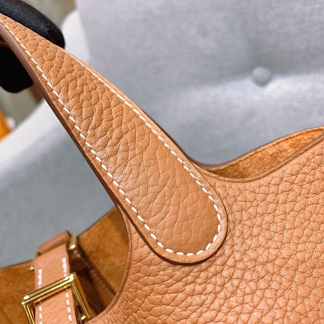 Hermes original togo leather small picotin lock bag HP0018 caramel