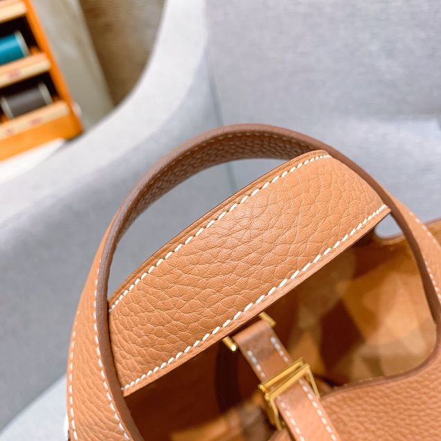Hermes original togo leather small picotin lock bag HP0018 caramel