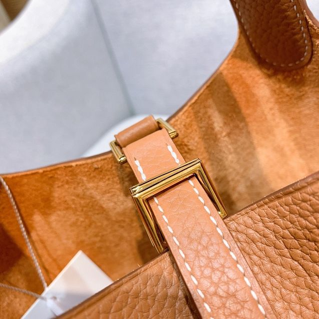 Hermes original togo leather small picotin lock bag HP0018 caramel