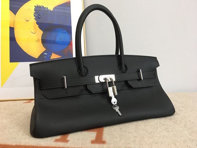 Hermes handmade original calfskin birkin 42 shoulder bag BK0058 black