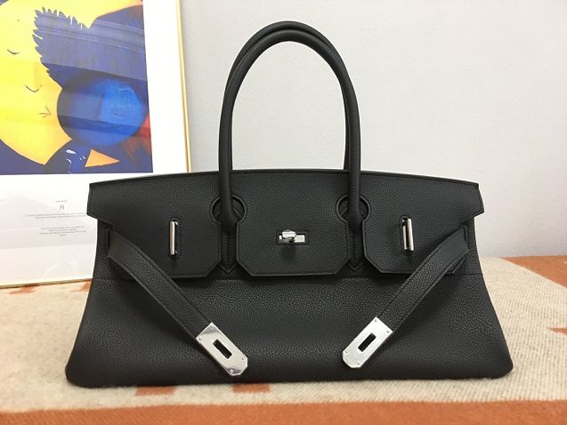 Hermes original calfskin birkin 42 shoulder bag BK0058  black