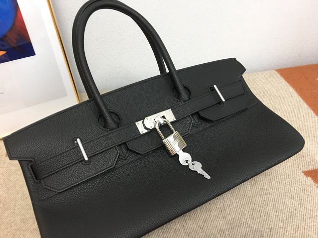 Hermes handmade original calfskin birkin 42 shoulder bag BK0058 black