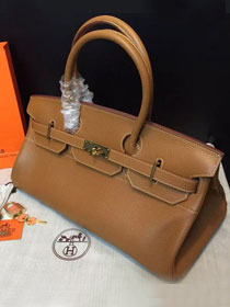 Hermes handmade original calfskin birkin 42 shoulder bag BK0058 brown