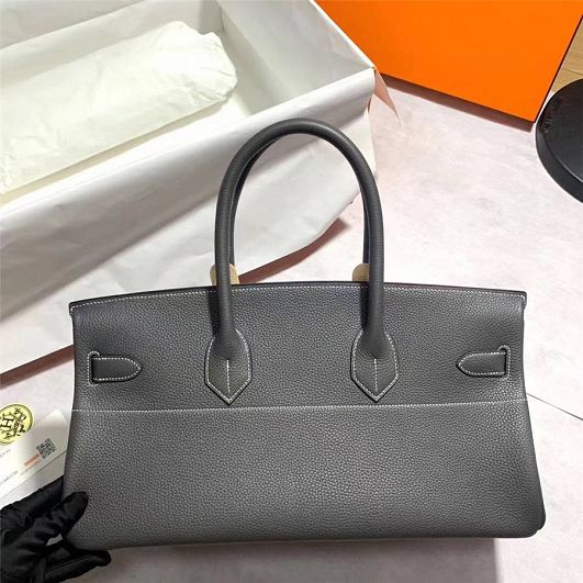 Hermes handmade original calfskin birkin 42 shoulder bag BK0058 grey