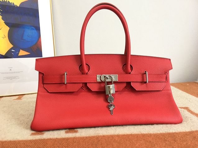 Hermes handmade original calfskin birkin 42 shoulder bag BK0058 red