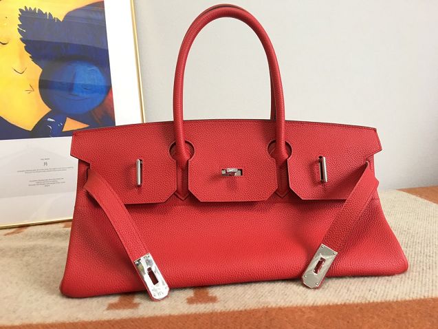 Hermes original calfskin birkin 42 shoulder bag BK0058 red