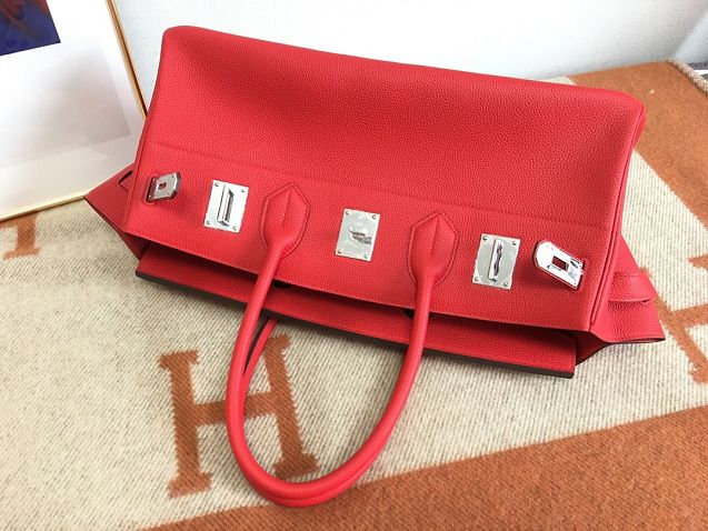 Hermes handmade original calfskin birkin 42 shoulder bag BK0058 red