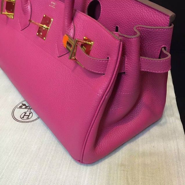 Hermes handmade original calfskin birkin 42 shoulder bag BK0058 rose red