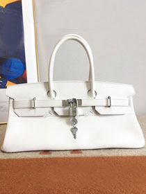 Hermes original calfskin birkin 42 shoulder bag BK0058  white