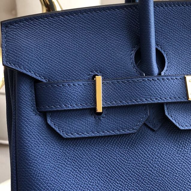 Hermes original epsom leather birkin 35 bag H35-3 agate blue