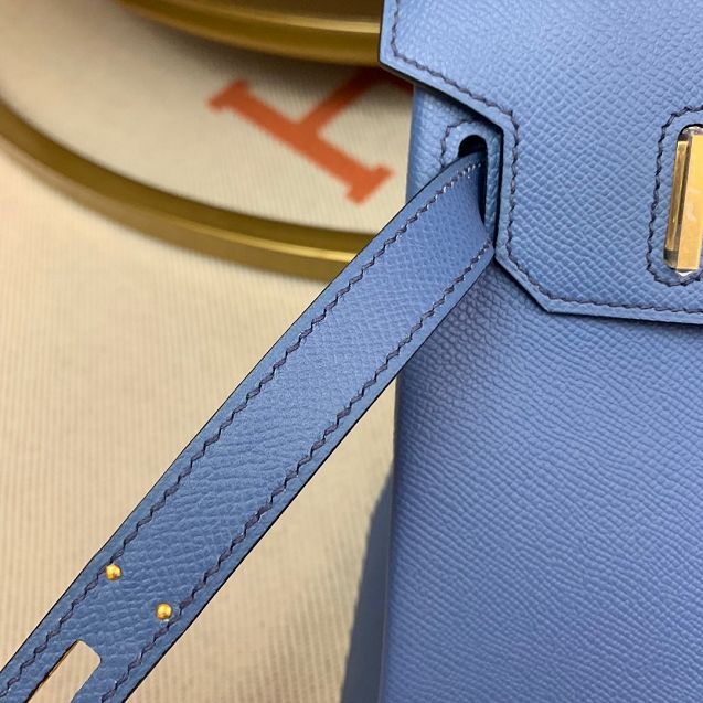 Hermes original epsom leather birkin 35 bag H35-3 blue brighton